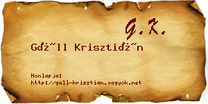 Gáll Krisztián névjegykártya